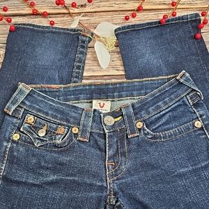 TRUE RELIGION BILLY LOW-RISE FLARE DENIM JEANS